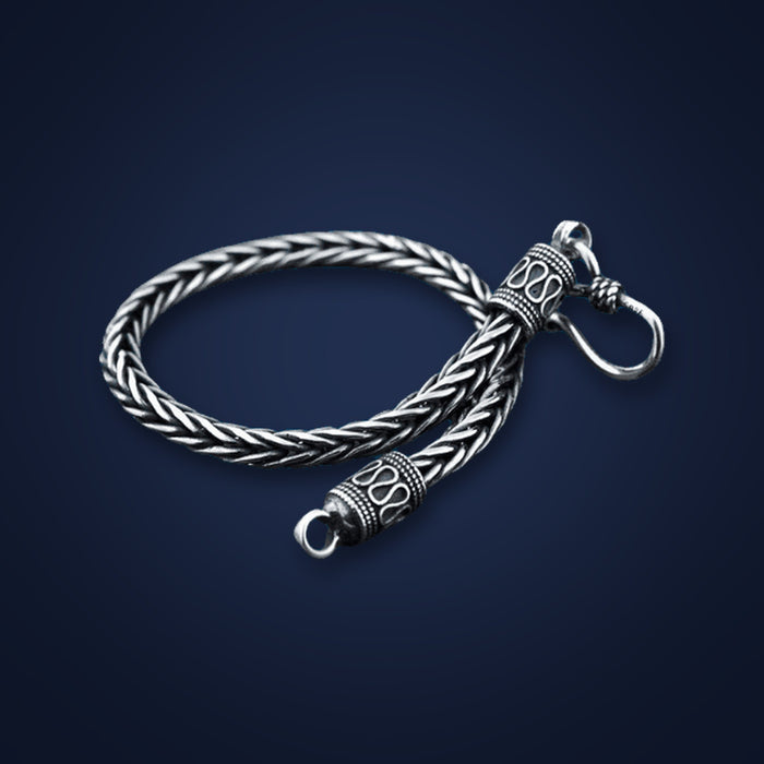 ArgentKeel Vintage Braided Silver Bracelet - Elysian Bijoux