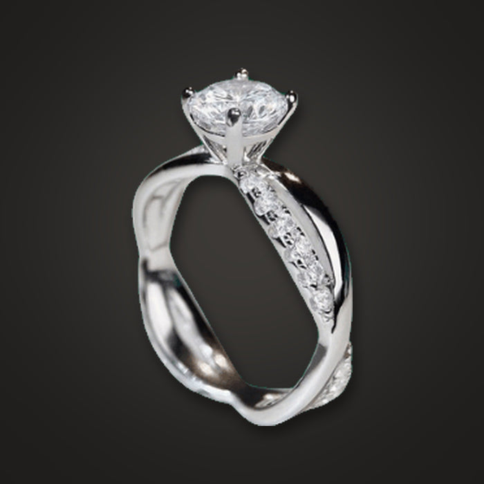 Twisted Solitaire Moissanite Ring - 1ct - Elysian Bijoux