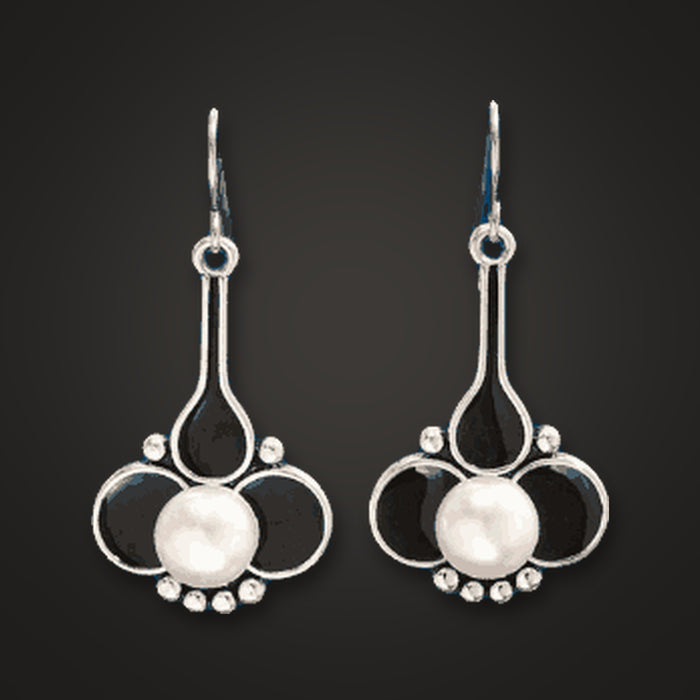 Silver Orbit Retro Earrings - Elysian Bijoux